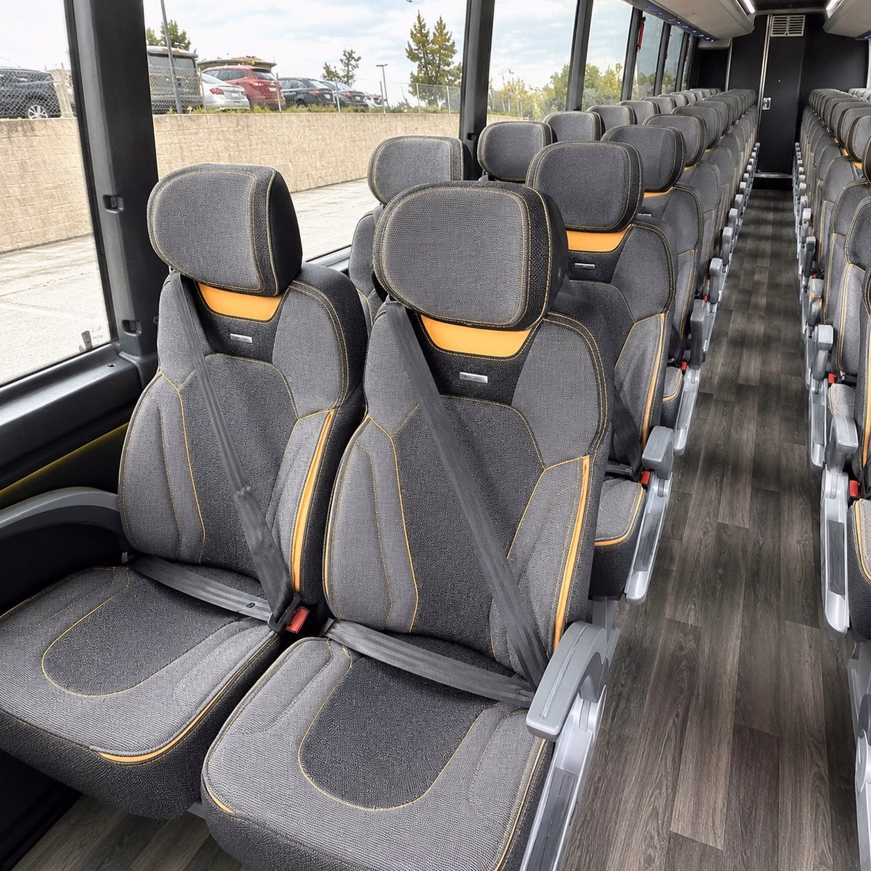 56 passenger charter bus interior